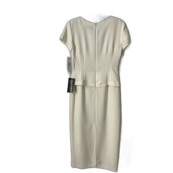 NWT Jessica Howard Short Sleeve Formal Ivory Beaded Maxi Dress Women's Size 10 - Picture 2 of 9